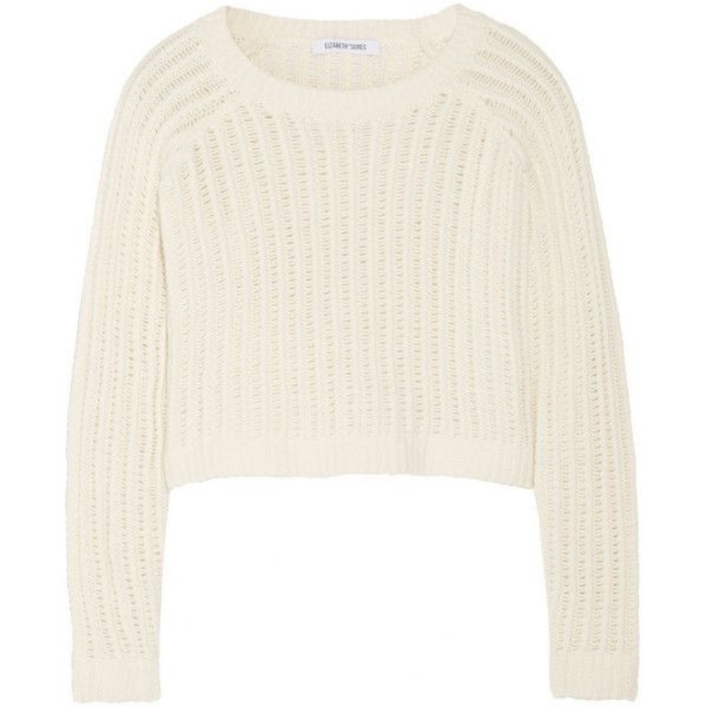 Cropped Crochet Sweater XS